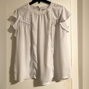 White Liz Claiborne short sleeve blouse size 0X
